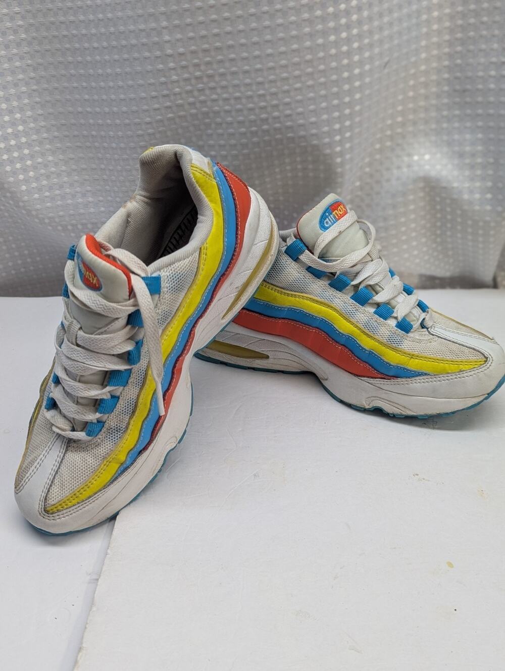 Nike Air Max 95 GS 6.5 Blue Fury Opti Yellow , Red CK0055-400 School Cool